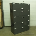 Grey 5 Drawer Flip Front Top Lateral File Cabinet, Shop Grade
